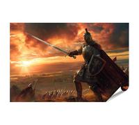 islandburner Prime XXL - Poster con immagine "Cavalieri al tramonto" sul campo di battaglia, immagini premium