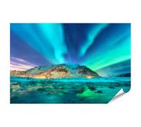 islandburner Prime XXL - Poster con luci polari sul cielo sopra le montagne di neve
