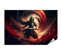 islandburner Prime XXL Poster da immagine Guerriero Samurai nel vortice del fuoco e del fumo, immagini di alta qualità