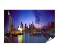 islandburner Prime XXL - Poster panoramico panoramico di notte sull'acqua in città alla luce della sera, immagini di alta qualità