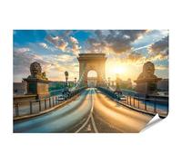 islandburner Primo poster con immagine dell'alba sulla storica catena a Budapest Immagini Premium Stampa fotografica