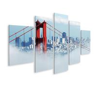 islandburner Primo Quadro su Tela Nebbia Uber Ponte E Città Skyline Immagini Murale Poster