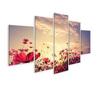 islandburner Quadri Moderni Paesaggio Natura Sfondo della Bella Rosa e Rosso Campo Fiore cosm Stampa su Tela Quadro FBA