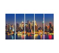 islandburner Quadri Moderni Vista di Manhattan di Notte, New York, Stati Uniti d'America Stampa su Tela - Quadro x poltrone Salotto Cucina mobili Ufficio casa - Fotografica Formato XXL DYV