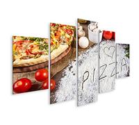 islandburner Quadro Moderno Amo la Pizza Scritta nella Farina Stampa su Tela - Quadri Moderni x poltrone Salotto Cucina mobili Ufficio casa - Fotografica Formato XXL GNQ