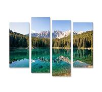 islandburner Quadro moderno Lago di Carezza nelle Dolomiti in Italia Stampa su tela - Quadro x poltrone salotto cucina mobili ufficio casa - fotografica formato XXL