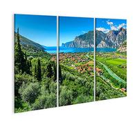 islandburner Quadro Moderno Lago di Garda Italia Bellissimo Paesaggio Stampa su Tela - Quadro x poltrone Salotto Cucina mobili Ufficio casa - Fotografica Formato XXL