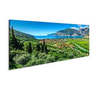 islandburner Quadro Moderno Lago di Garda Italia Bellissimo Paesaggio Stampa su Tela - Quadro x poltrone Salotto Cucina mobili Ufficio casa - Fotografica Formato XXL