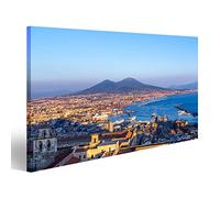 islandburner, Quadro moderno Napoli (Napoli) e il Vesuvio sullo sfondo al tramonto di una giornata estiva Italia Campania Stampa su tela Quadri x salotto cucina mobili ufficio casa RUB