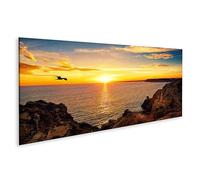 islandburner Quadro Moderno Paesaggio Tranquillo Tramonto sul Mare con Luce Solare riflessa Stampa su Tela - Quadro x poltrone Salotto Cucina mobili Ufficio casa - Fotografica Formato XXL