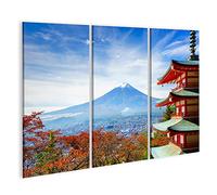 islandburner Quadro Moderno Tempio Giapponese Prima di Fujiyama Stampa su Tela - Quadro x poltrone Salotto Cucina mobili Ufficio casa - Fotografica Formato XXL