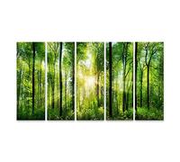 islandburner Quadro Moderno Verde Bosco con Alberi E La Luce del Sole Stampa su Tela - Quadro x poltrone Salotto Cucina mobili Ufficio casa - Fotografica Formato XXL