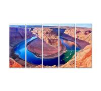 islandburner Quadro su tela a ferro di cavallo, fiume paesaggio panoramico sul bordo del canyon