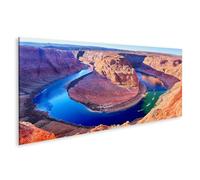 islandburner Quadro su tela a ferro di cavallo, fiume paesaggio panoramico sul bordo del canyon