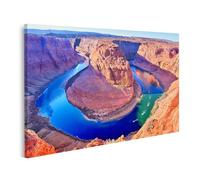 islandburner Quadro su tela a ferro di cavallo, fiume paesaggio panoramico sul bordo del canyon