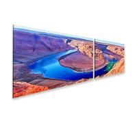 islandburner Quadro su tela a ferro di cavallo, fiume paesaggio panoramico sul bordo del canyon