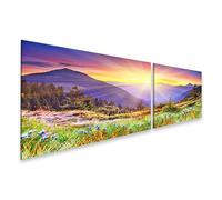 islandburner Quadro su tela Alba Sopra Il Paese di Montagna Fioritura Immagini Poster