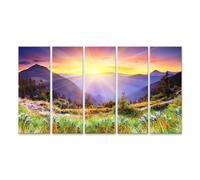 islandburner Quadro su tela Alba Sopra Il Paese di Montagna Fioritura Immagini Poster
