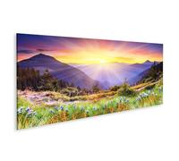 islandburner Quadro su tela Alba Sopra Il Paese di Montagna Fioritura Immagini Poster
