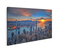 islandburner Quadro su Tela Alba Sopra La città Skyline E Acqua Immagini Poster