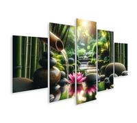 islandburner Quadro su tela An In That Caratteristiche Serene Zen Garden Scene with Bamboo Water Feature Gently Pou Immagini Murale Poster Poster