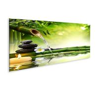 islandburner Quadro su tela bambù zen oasi con acqua corrente e lume di candela immagini murali poster
