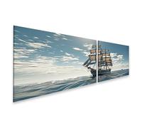 islandburner Quadro su tela Barca a vela sotto le nuvole sul vasto oceano immagini murali poster