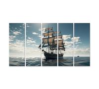 islandburner Quadro su tela Barca a vela sotto le nuvole sul vasto oceano immagini murali poster