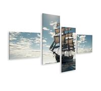 islandburner Quadro su tela Barca a vela sotto le nuvole sul vasto oceano immagini murali poster