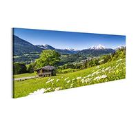 islandburner, Quadro su Tela Bellissimo Paesaggio di Montagna nelle Alpi bavaresi con Il Villaggio di Berchtesgaden e Il massicci Stampa, Foto, Quadri