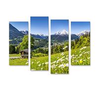 islandburner, Quadro su Tela Bellissimo Paesaggio di Montagna nelle Alpi bavaresi con Il Villaggio di Berchtesgaden e Il massicci Stampa, Foto, Quadri