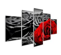 islandburner Quadro su tela Biglietto d'auguri romantico Rosa rossa contro rosa bianca nera San Valentino Festa della mamma Anniversario Fiori ecc. Quadri Stampe Arte Poster Murale
