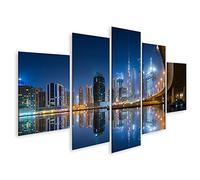 islandburner Quadro su Tela Business bay Dubai Edifici Illuminati di Notte Quadri Stampe Immagini Murale Decorazione da Parete
