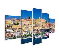 islandburner Quadro su Tela Cagliari Sardegna Italia Costa Skyline Sul Mar Mediterraneo Immagini Murali Poster