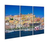 islandburner Quadro su tela Cagliari Sardegna Italia Costa Skyline sul Mar Mediterraneo Quadri Stampe x soggiorno