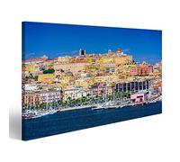 islandburner Quadro su tela Cagliari Sardegna Italia Skyline della costa sul Mar Mediterraneo Quadri Stampe Immagini Murale Decorazione da parete