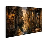 islandburner Quadro su tela Canale romantico con ponte ed edifici storici - Edizione J1