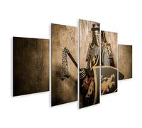 islandburner Quadro su tela Cavaliere con camicia a catena e stella del mattino in stile medievale