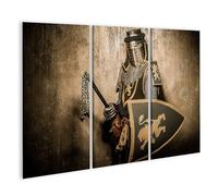 islandburner Quadro su tela Cavaliere con camicia a catena e stella del mattino in stile medievale