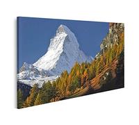 islandburner Quadro su Tela Cervino Neve Foresta Cielo Blu Quadri Stampe Immagini Murale Decorazione da Parete