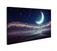 islandburner Quadro su tela con elefanti magici e fiabe, decorazione da parete per camera da letto, sogno per gli amanti della fantasia, edizione Q2