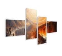 islandburner Quadro su tela con luci per scale, gioco di ombre e colori, 150 x 80 cm, 4 pezzi