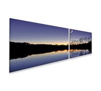 islandburner Quadro su tela con luna sul lago tranquillo alla luce della sera, 2 pezzi