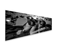 islandburner Quadro su tela con saggezza al buio, in bianco e nero, 160 x 40 cm