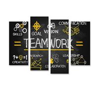 islandburner Quadro su tela Concetto di lavoro di squadra Grafico Elementi di business Lavagna disegnata a mano Quadri Stampe Immagini Murale Decorazione da parete