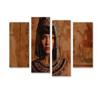 islandburner Quadro su tela da parete reale con Cleopatra e gioielli antichi - 4 pezzi