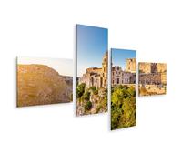 islandburner Quadro su tela di Natale in città storica sul bordo roccioso immagini murali poster