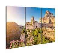 islandburner Quadro su tela di Natale in città storica sul bordo roccioso immagini murali poster