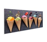 islandburner Quadro su tela Diversi gusti di gelato Gelateria Mirtillo Fragola Quadri Stampe per soggiorno ufficio