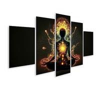 islandburner Quadro su tela Donna seduta in posa del loto Persona che pratica Yoga Meditazione Energia radia JAUW Quadri Stampe Immagini Murale Decorazione da parete